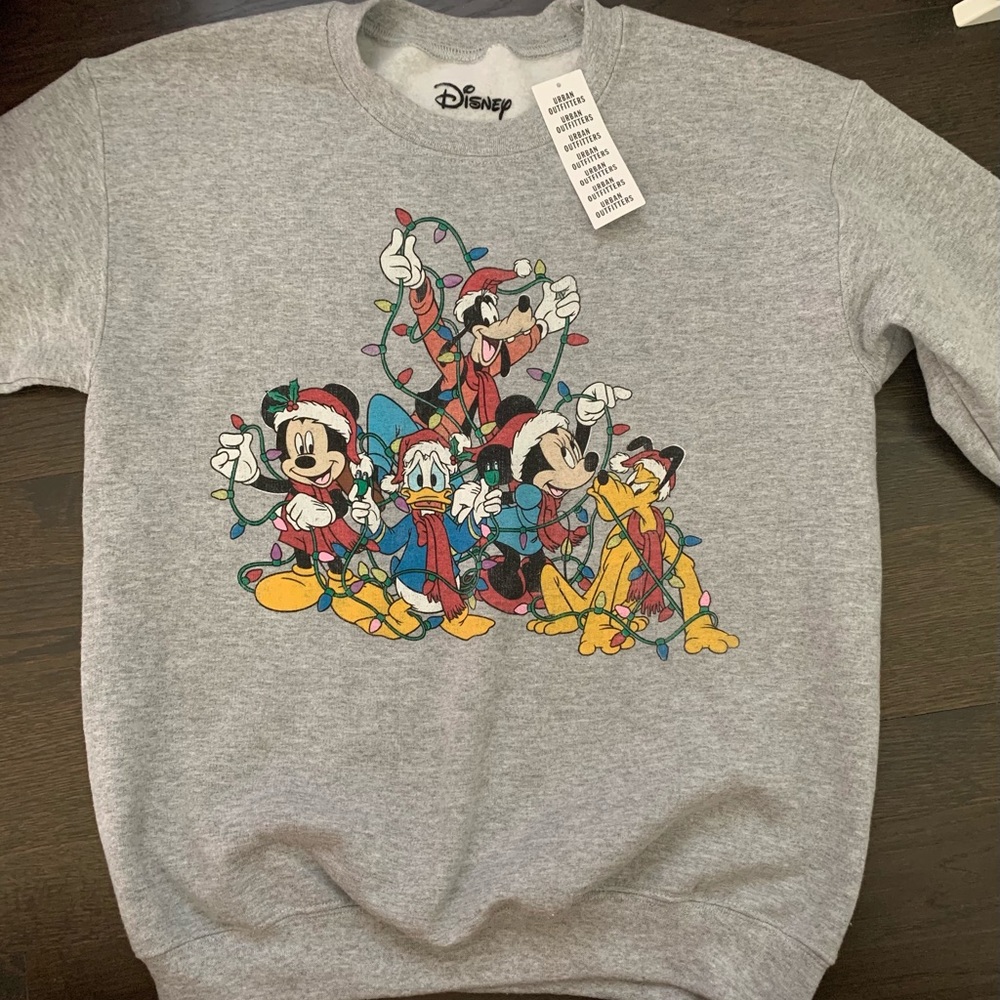 Disney Mickey Mouse Grey Christmas Crewneck